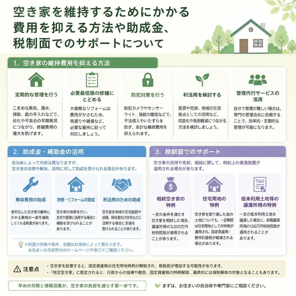 維持費の負担を軽減する方法