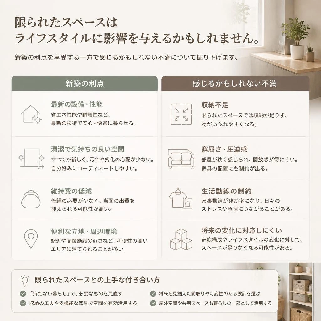 狭い新築のデメリット