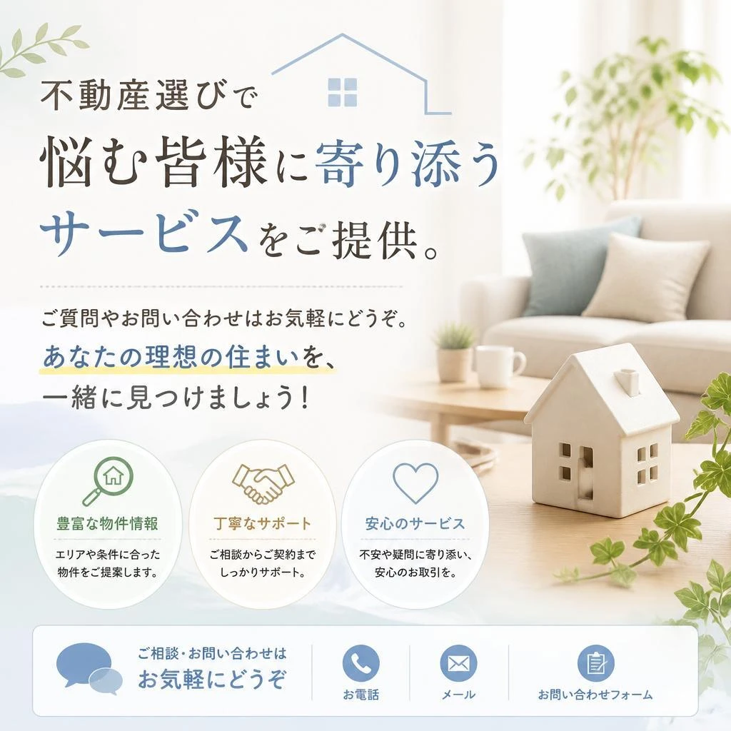あなたの理想の住まいへ，一歩を踏み出そう！