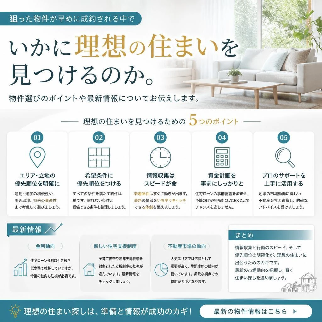 お気に入りの物件を見つけるためのポイント